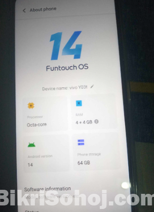 Vivo y03t 4+4/64